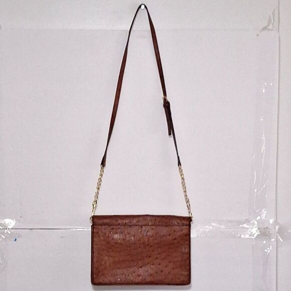 A Dana Buchman Crossbody Purse Faux Ostrich Skin Corpcore Boho Preppie - Picture 8 of 11